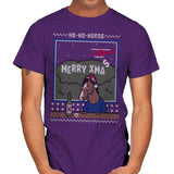 Ho-Ho-Horse! - Ugly Holiday - Mens T-Shirts RIPT Apparel Small / Purple