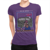Ho-Ho-Horse! - Ugly Holiday - Womens Premium T-Shirts RIPT Apparel Small / Purple Rush