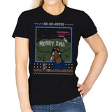 Ho-Ho-Horse! - Ugly Holiday - Womens T-Shirts RIPT Apparel Small / Black