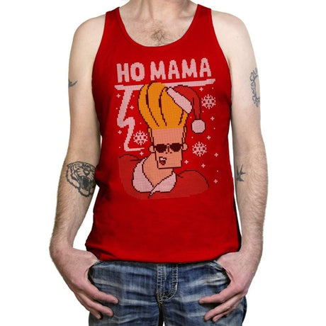 Ho Mama! - Ugly Holiday - Tanktop Tanktop RIPT Apparel X-Small / Red