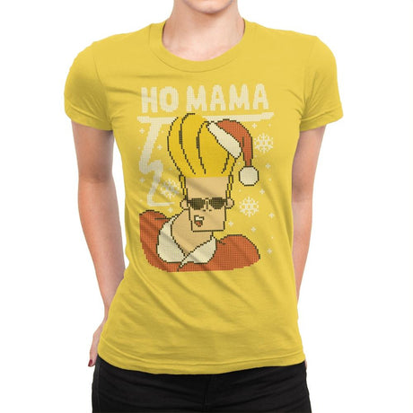 Ho Mama! - Ugly Holiday - Womens Premium T-Shirts RIPT Apparel Small / Vibrant Yellow