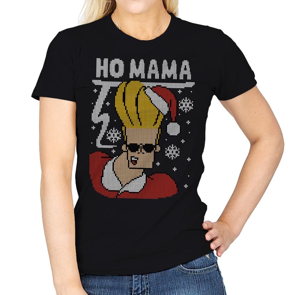 Ho Mama! - Ugly Holiday - Womens T-Shirts RIPT Apparel Small / Black