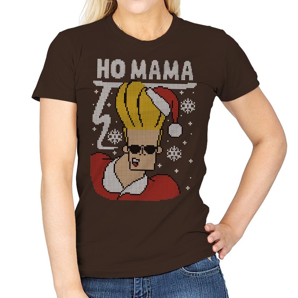 Ho Mama! - Ugly Holiday - Womens T-Shirts RIPT Apparel Small / Dark Chocolate