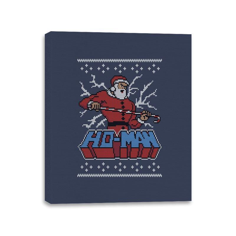 Ho-Man! - Ugly Holiday - Canvas Wraps Canvas Wraps RIPT Apparel 11x14 / Navy