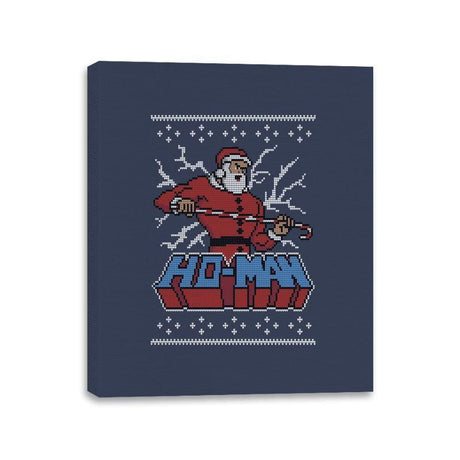 Ho-Man! - Ugly Holiday - Canvas Wraps Canvas Wraps RIPT Apparel 11x14 / Navy