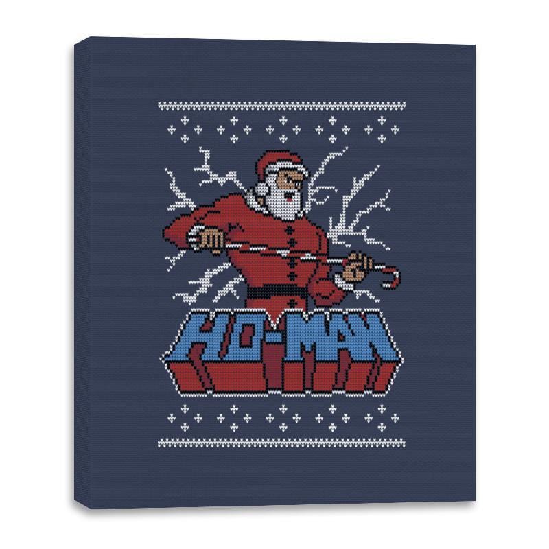 Ho-Man! - Ugly Holiday - Canvas Wraps Canvas Wraps RIPT Apparel 16x20 / Navy