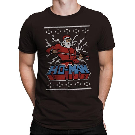 Ho-Man! - Ugly Holiday - Mens Premium T-Shirts RIPT Apparel Small / Dark Chocolate