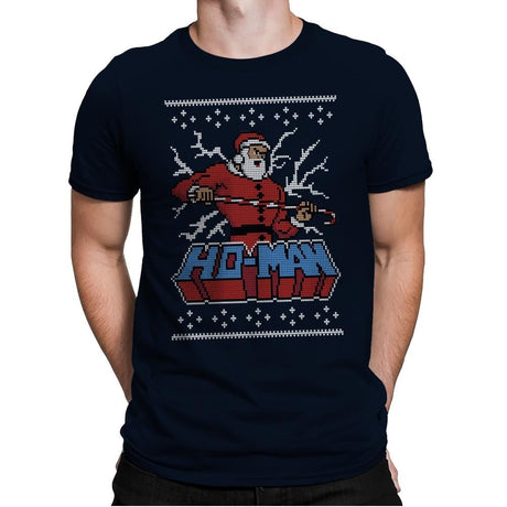Ho-Man! - Ugly Holiday - Mens Premium T-Shirts RIPT Apparel Small / Navy