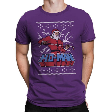 Ho-Man! - Ugly Holiday - Mens Premium T-Shirts RIPT Apparel Small / Purple Rush