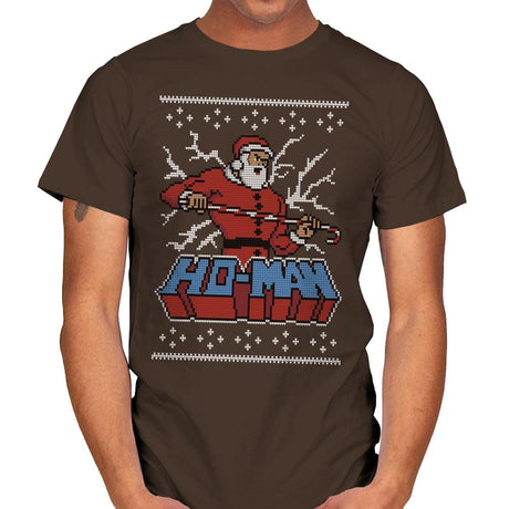 Ho-Man! - Ugly Holiday - Mens T-Shirts RIPT Apparel Small / Dark Chocolate