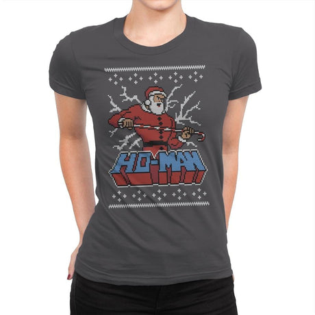 Ho-Man! - Ugly Holiday - Womens Premium T-Shirts RIPT Apparel Small / Heavy Metal