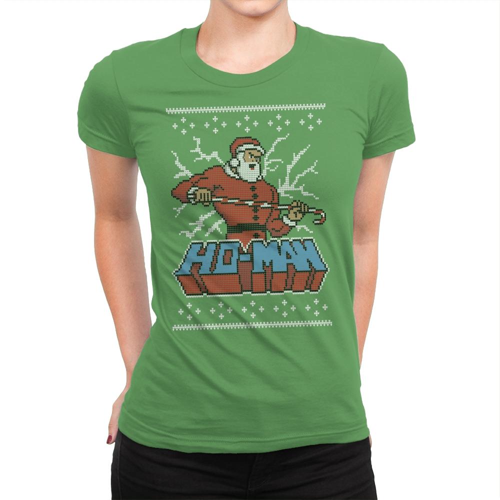 Ho-Man! - Ugly Holiday - Womens Premium T-Shirts RIPT Apparel Small / Kelly Green