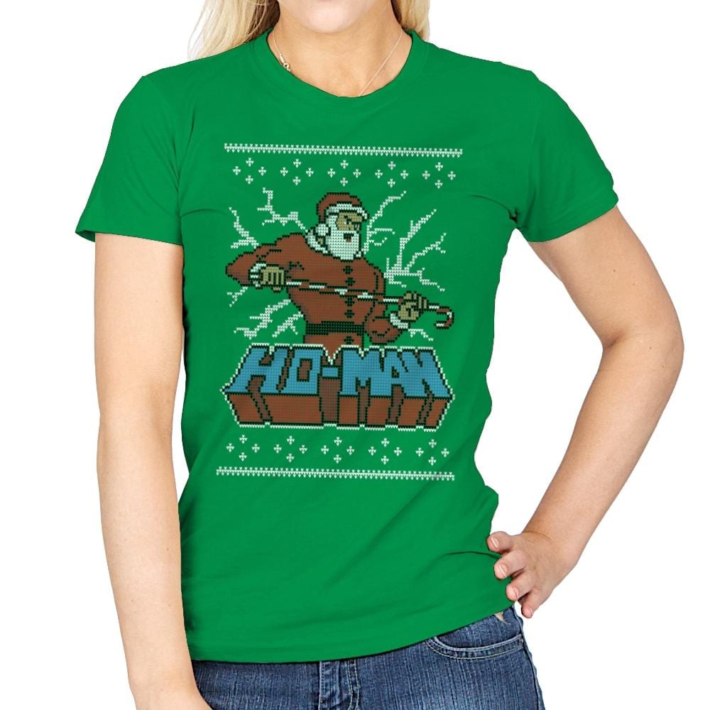 Ho-Man! - Ugly Holiday - Womens T-Shirts RIPT Apparel Small / Irish Green
