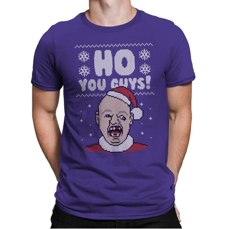 Ho You Guys! - Ugly Holiday - Mens Premium T-Shirts RIPT Apparel Small / Purple Rush