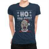 Ho You Guys! - Ugly Holiday - Womens Premium T-Shirts RIPT Apparel Small / Midnight Navy