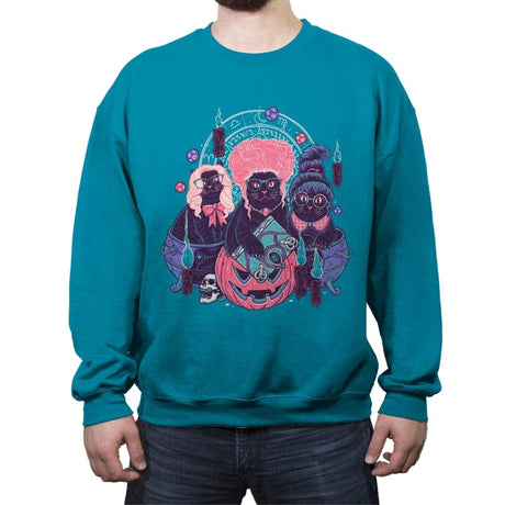 Hocus Pawcus - Crew Neck Sweatshirt Crew Neck Sweatshirt RIPT Apparel Small / Antique Sapphire