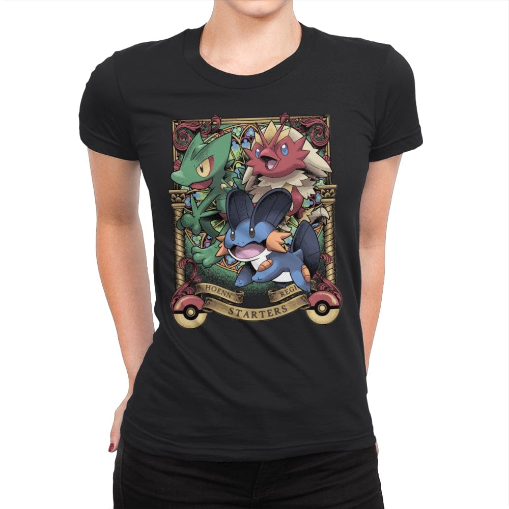 Hoenn Starters - Womens Premium T-Shirts RIPT Apparel Small / Black