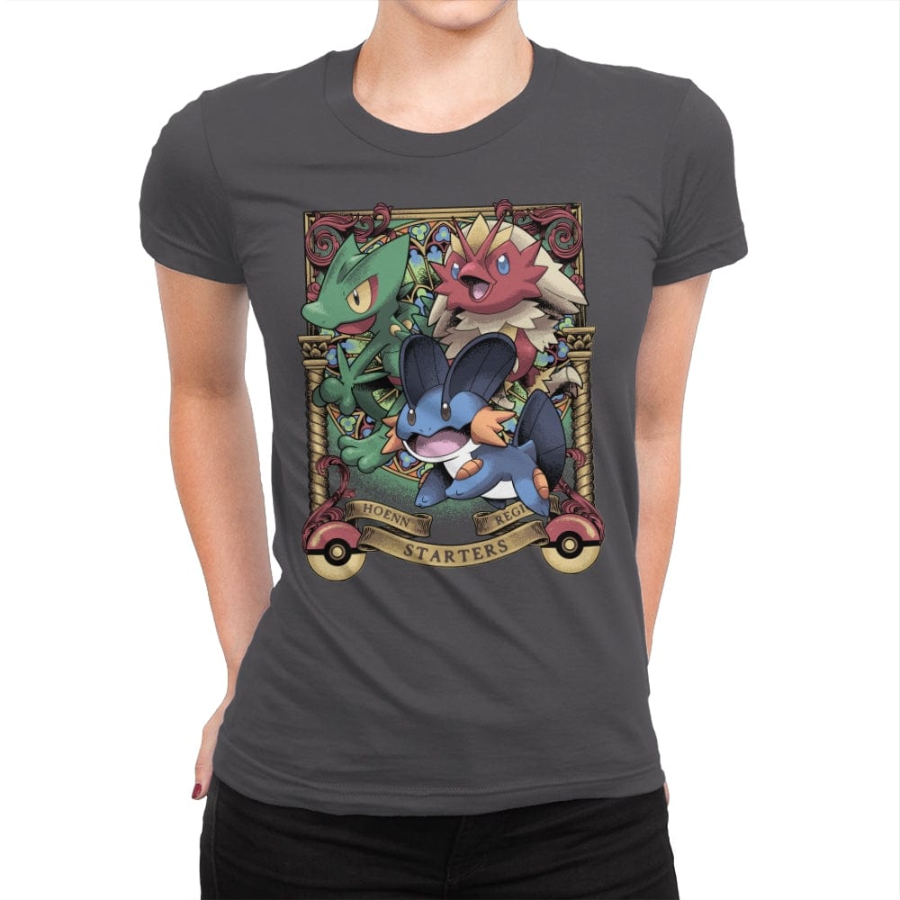 Hoenn Starters - Womens Premium T-Shirts RIPT Apparel Small / Heavy Metal