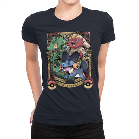 Hoenn Starters - Womens Premium T-Shirts RIPT Apparel Small / Midnight Navy