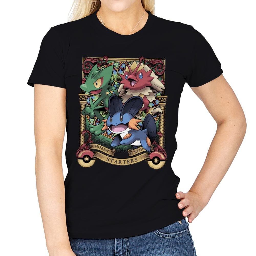 Hoenn Starters - Womens T-Shirts RIPT Apparel Small / Black