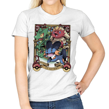 Hoenn Starters - Womens T-Shirts RIPT Apparel Small / White