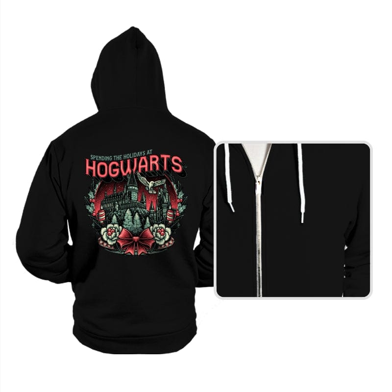 Hogwarts Holidays - Hoodies Hoodies RIPT Apparel Small / Black