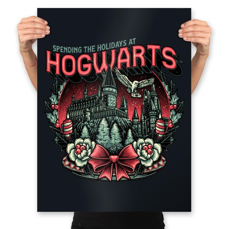 Hogwarts Holidays - Prints Posters RIPT Apparel 18x24 / Black