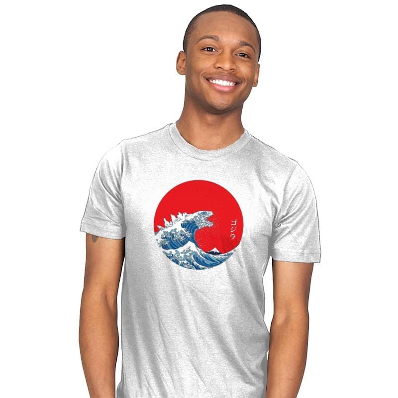 Hokusai Kaiju Reprint - Mens T-Shirts RIPT Apparel Small / White