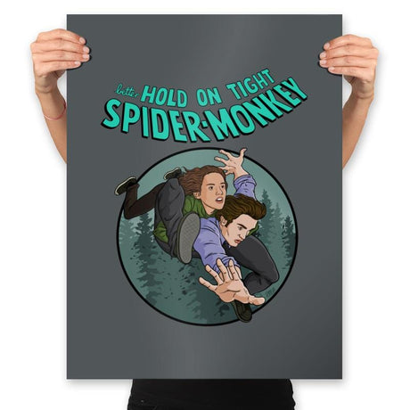 Hold on SpiderMonkey - Prints Posters RIPT Apparel 18x24 / Charcoal