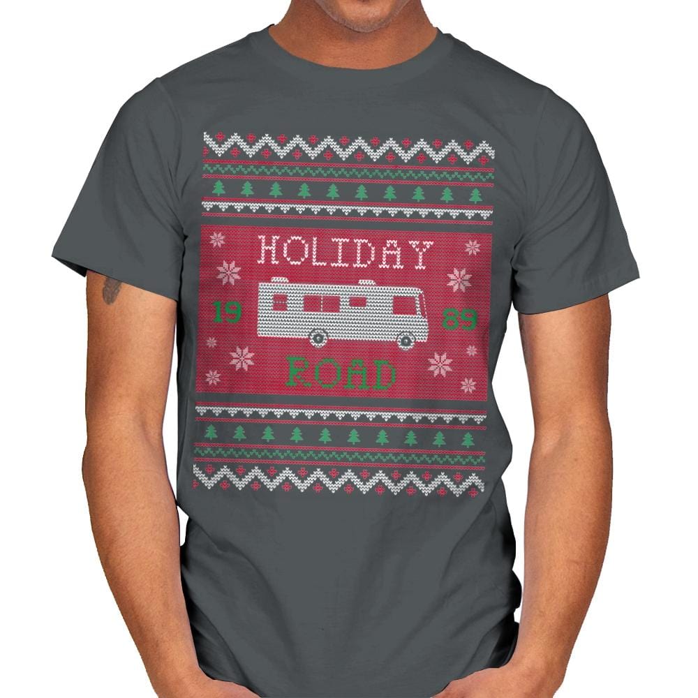 Holiday Road 89 - Ugly Holiday - Mens T-Shirts RIPT Apparel Small / Charcoal