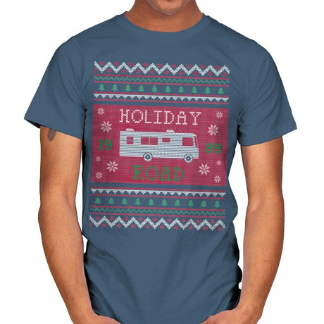 Holiday Road 89 - Ugly Holiday - Mens T-Shirts RIPT Apparel Small / Indigo Blue