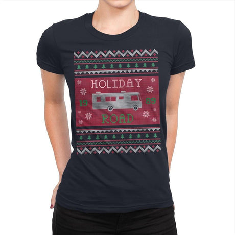 Holiday Road 89 - Ugly Holiday - Womens Premium T-Shirts RIPT Apparel Small / Midnight Navy
