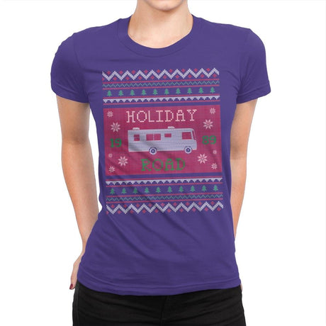Holiday Road 89 - Ugly Holiday - Womens Premium T-Shirts RIPT Apparel Small / Purple Rush