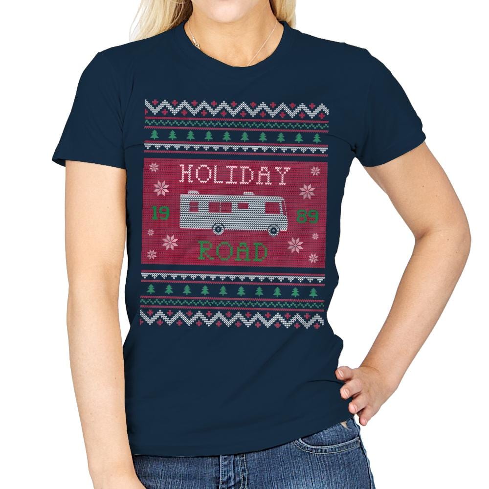 Holiday Road 89 - Ugly Holiday - Womens T-Shirts RIPT Apparel Small / Navy