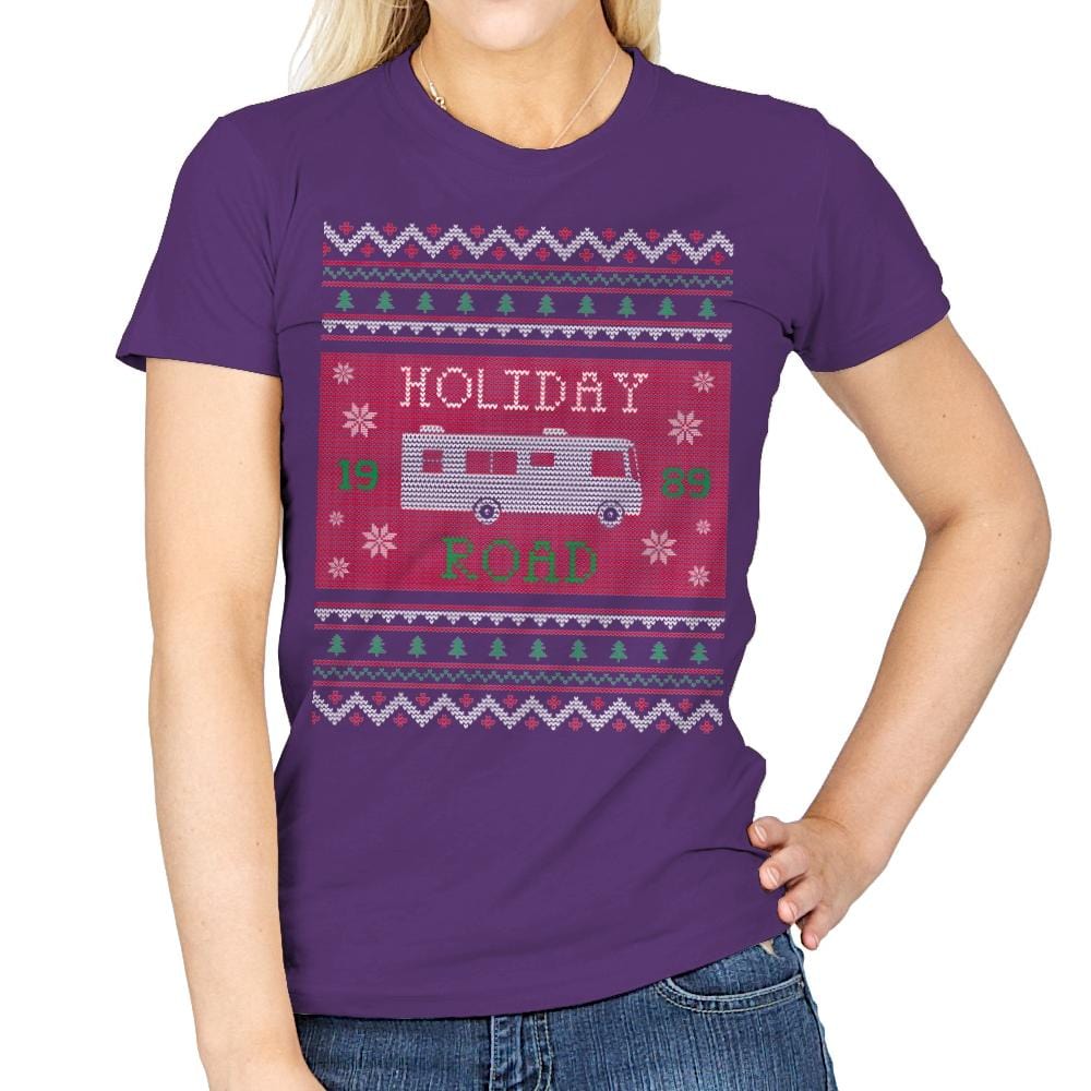 Holiday Road 89 - Ugly Holiday - Womens T-Shirts RIPT Apparel Small / Purple