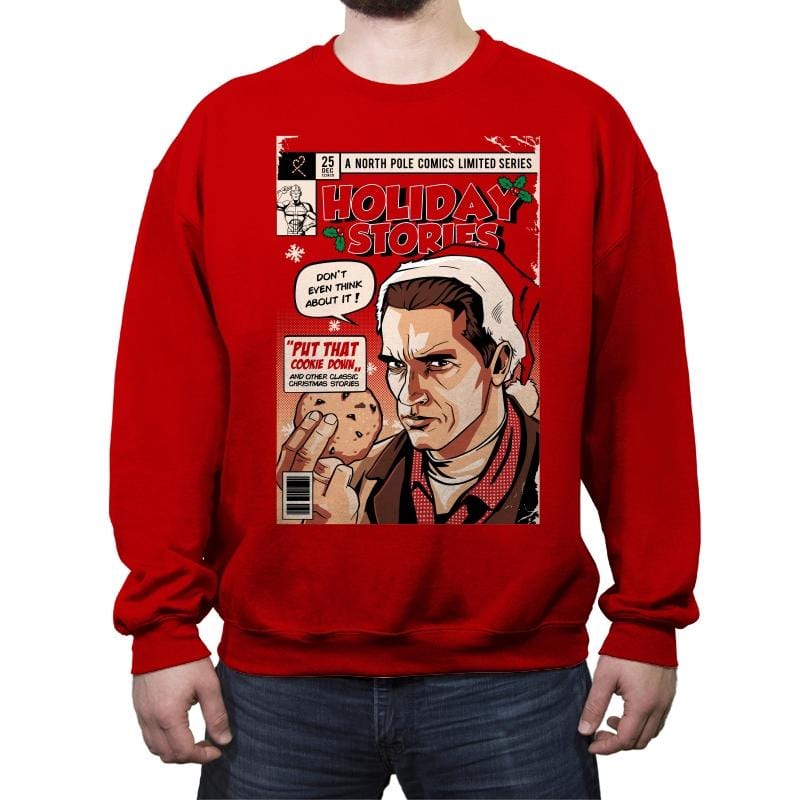 Holiday Stories - Crew Neck Sweatshirt Crew Neck Sweatshirt RIPT Apparel Small / Red