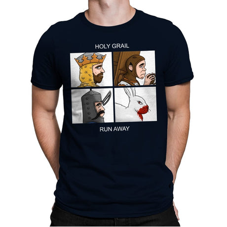 Holy Grail - Run Away - Mens Premium T-Shirts RIPT Apparel Small / Midnight Navy