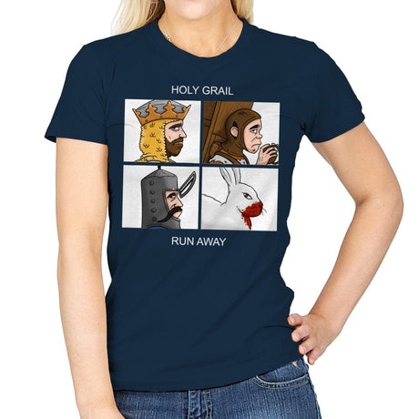 Holy Grail - Run Away - Womens T-Shirts RIPT Apparel Small / Navy