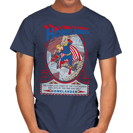 Homelander Comics - Mens T-Shirts RIPT Apparel Small / Navy