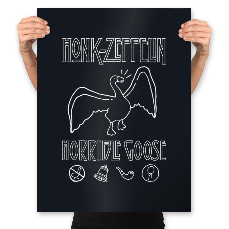 Honk Horrible Goose - Prints Posters RIPT Apparel 18x24 / Black
