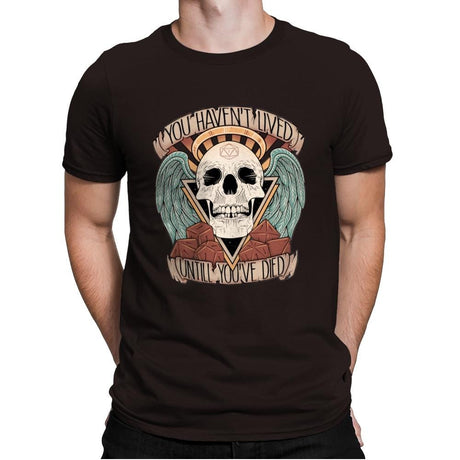 Honorary club of Dead Characters - Mens Premium T-Shirts RIPT Apparel Small / Dark Chocolate