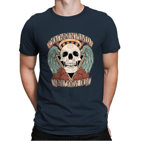 Honorary club of Dead Characters - Mens Premium T-Shirts RIPT Apparel Small / Indigo