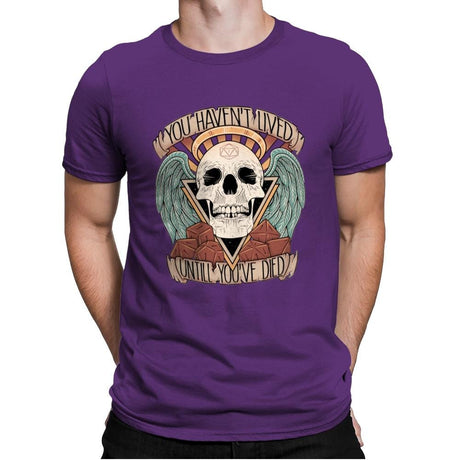 Honorary club of Dead Characters - Mens Premium T-Shirts RIPT Apparel Small / Purple Rush