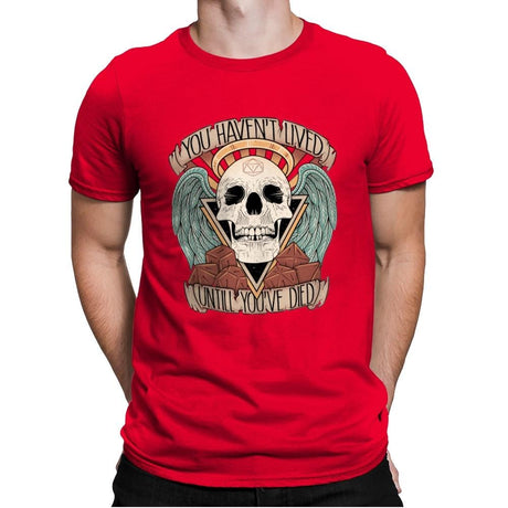 Honorary club of Dead Characters - Mens Premium T-Shirts RIPT Apparel Small / Red