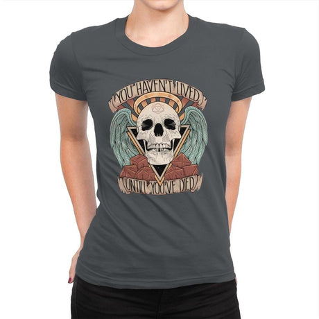 Honorary club of Dead Characters - Womens Premium T-Shirts RIPT Apparel Small / Heavy Metal