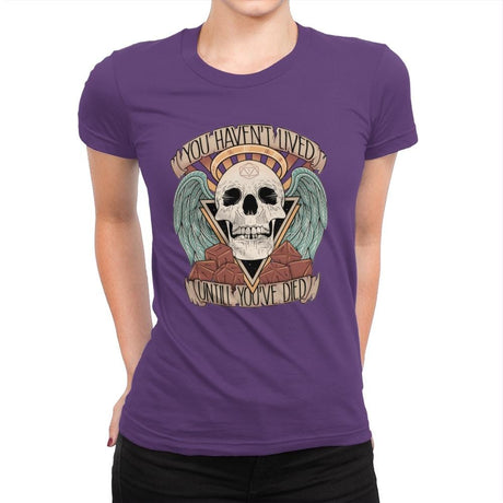 Honorary club of Dead Characters - Womens Premium T-Shirts RIPT Apparel Small / Purple Rush