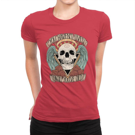 Honorary club of Dead Characters - Womens Premium T-Shirts RIPT Apparel Small / Red