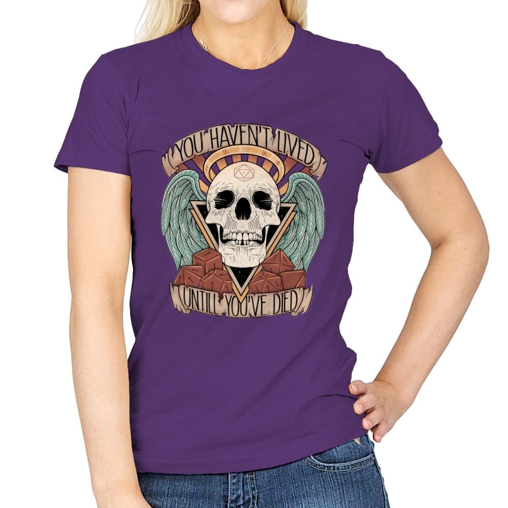 Honorary club of Dead Characters - Womens T-Shirts RIPT Apparel Small / Purple