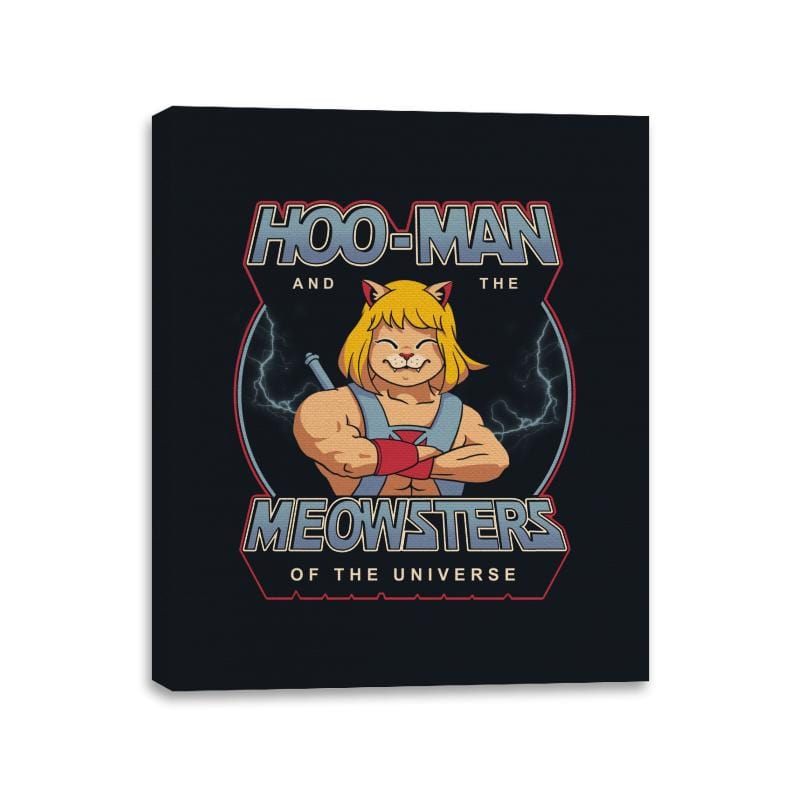 Hoo-Man and the Meowsters of the Universe - Canvas Wraps Canvas Wraps RIPT Apparel 11x14 / Black