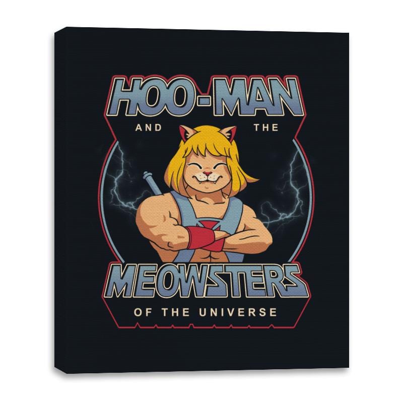 Hoo-Man and the Meowsters of the Universe - Canvas Wraps Canvas Wraps RIPT Apparel 16x20 / Black
